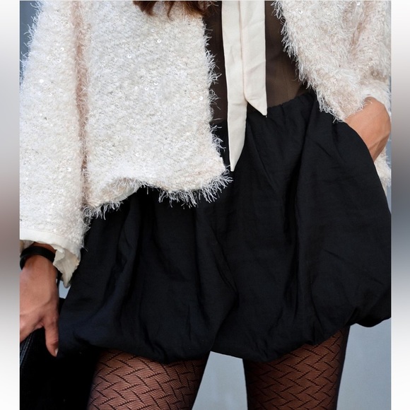 ZARA BALLOON MINI SKIRT - Picture 3 of 5